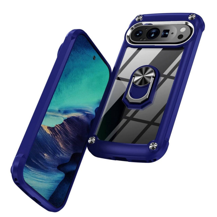 For Google Pixel 9 Pro XL TPU + PC Lens Protection Phone Case with Ring Holder