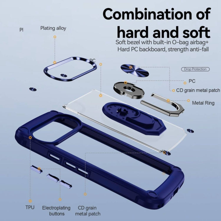 For Google Pixel 9 Pro XL TPU + PC Lens Protection Phone Case with Ring Holder