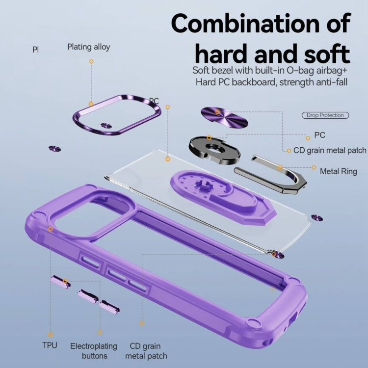 For Google Pixel 9 Pro XL TPU + PC Lens Protection Phone Case with Ring Holder
