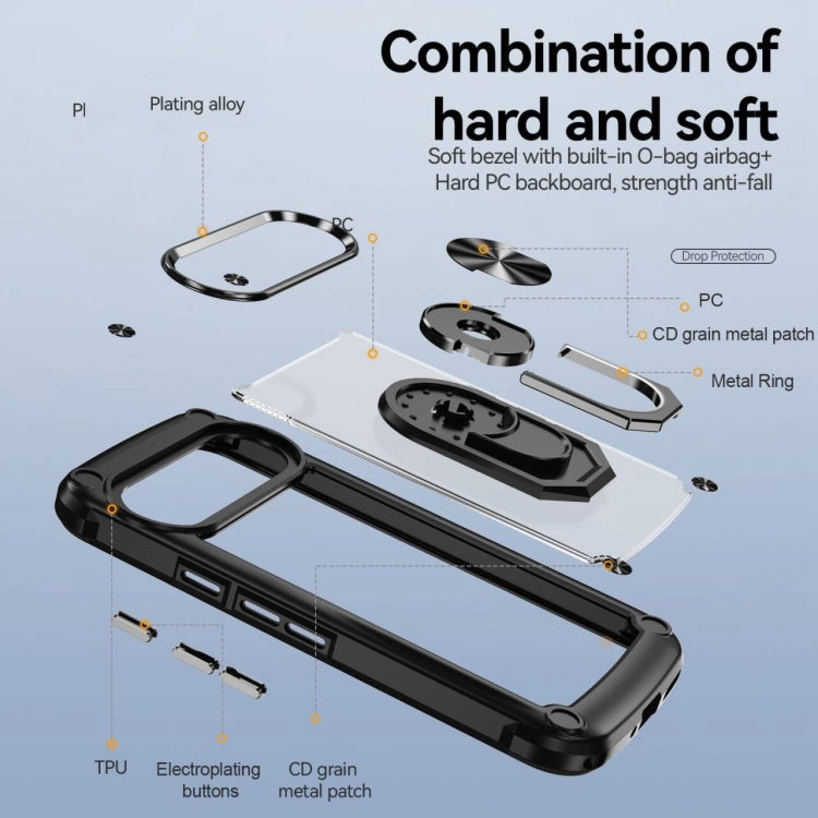 For Google Pixel 9 / 9 Pro TPU + PC Lens Protection Phone Case with Ring Holder