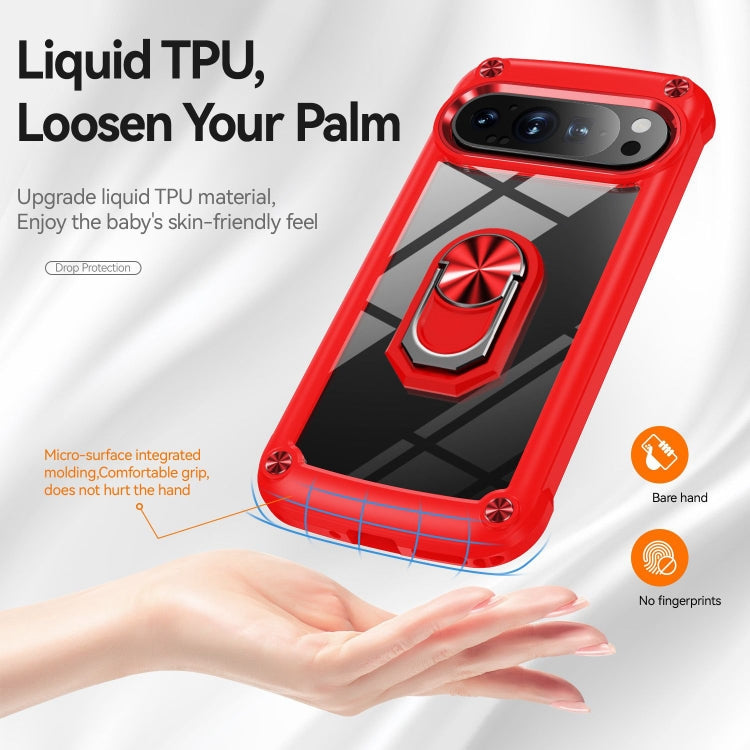 For Google Pixel 9 / 9 Pro TPU + PC Lens Protection Phone Case with Ring Holder
