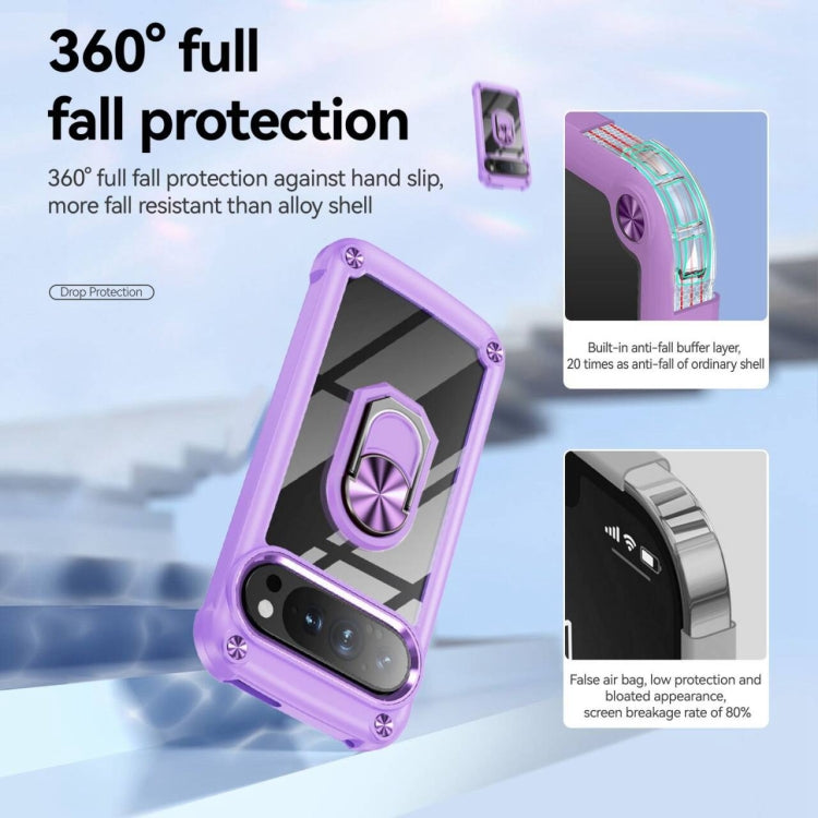 For Google Pixel 9 / 9 Pro TPU + PC Lens Protection Phone Case with Ring Holder