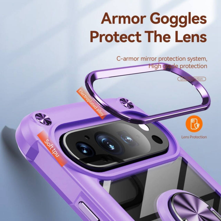 For Google Pixel 9 / 9 Pro TPU + PC Lens Protection Phone Case with Ring Holder