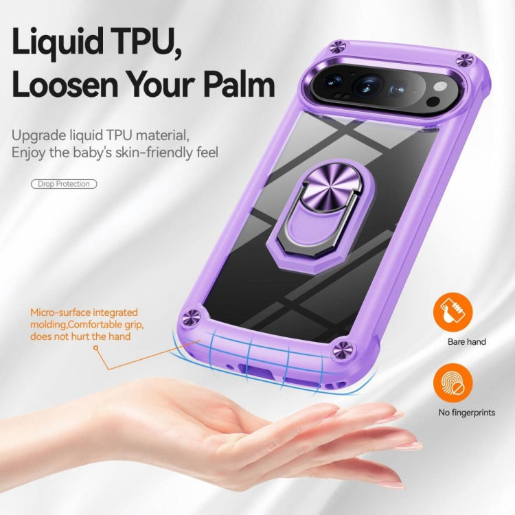 For Google Pixel 9 / 9 Pro TPU + PC Lens Protection Phone Case with Ring Holder