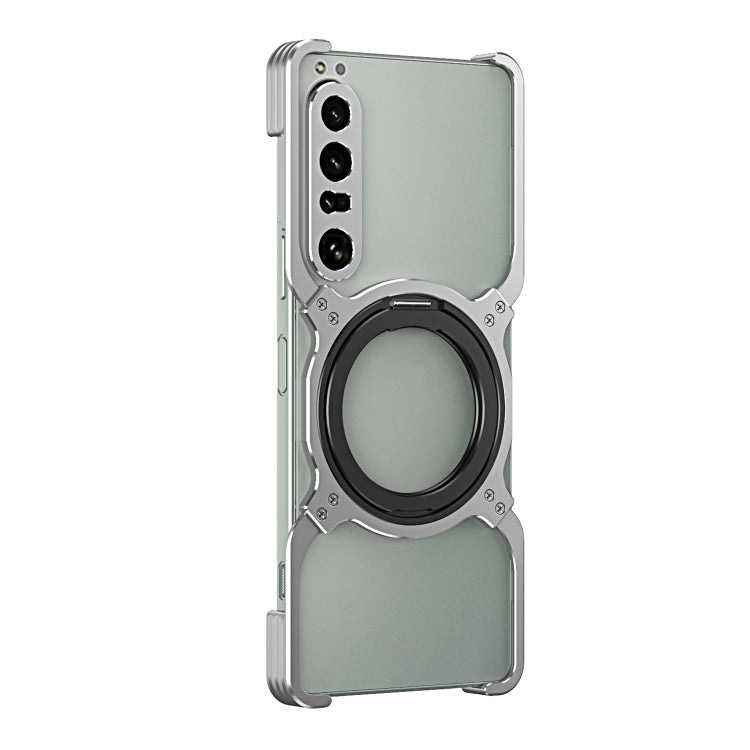 For Sony Xperia 1 IV Mechanical Arm Borderless MagSafe Holder Metal Phone Case