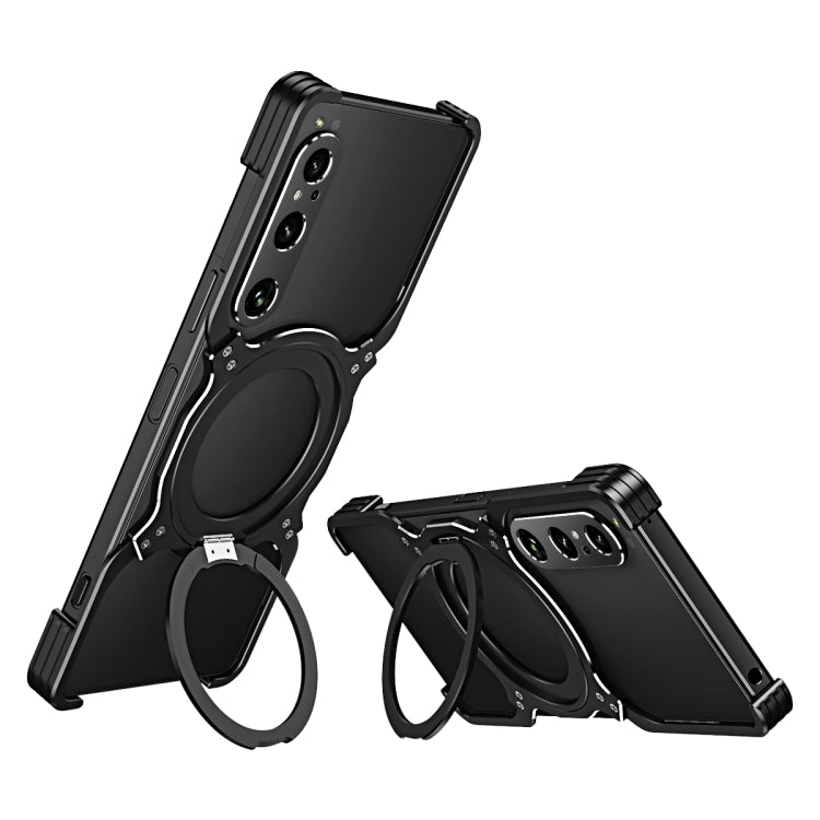 For Sony Xperia 1 V Mechanical Arm Borderless MagSafe Holder Metal Phone Case