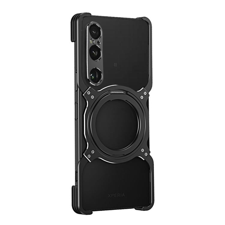 For Sony Xperia 1 VI Mechanical Arm Borderless MagSafe Holder Metal Phone Case