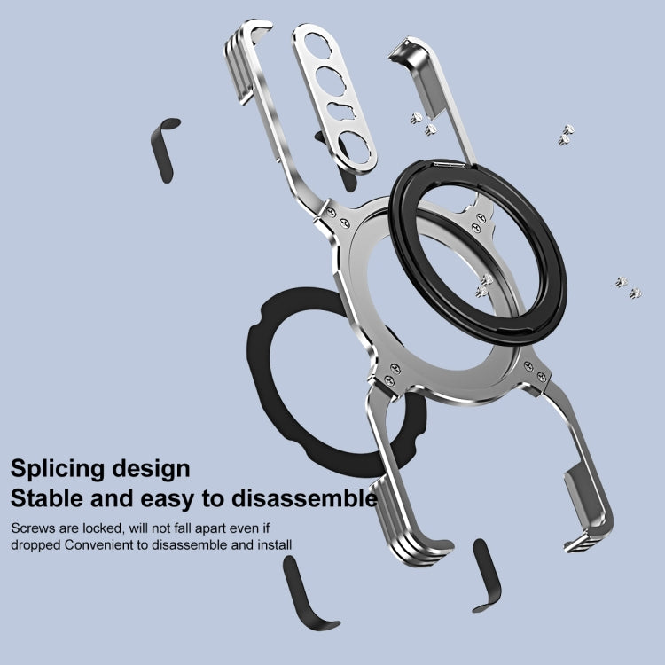 For Sony Xperia 1 V Mechanical Arm Borderless MagSafe Holder Metal Phone Case