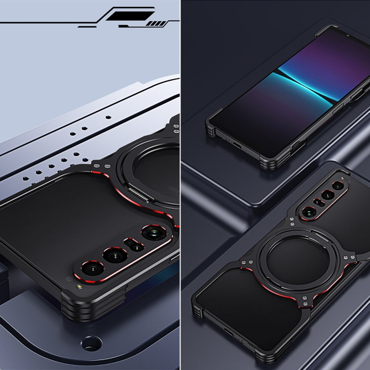 For Sony Xperia 1 V Mechanical Arm Borderless MagSafe Holder Metal Phone Case