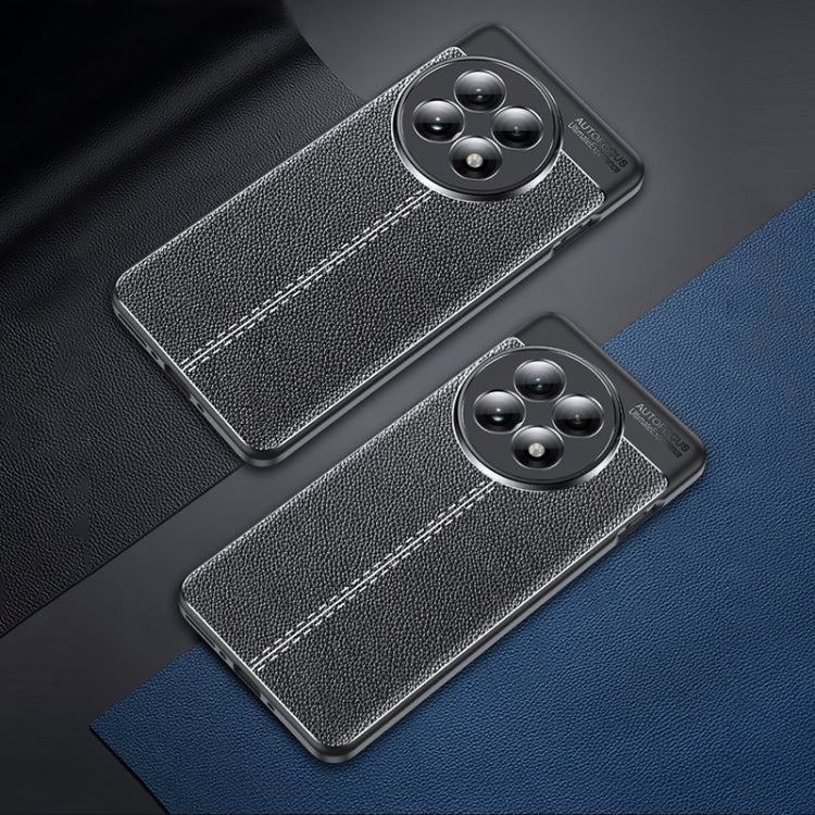 For OnePlus 13 Litchi Texture TPU Shockproof Phone Case - Black