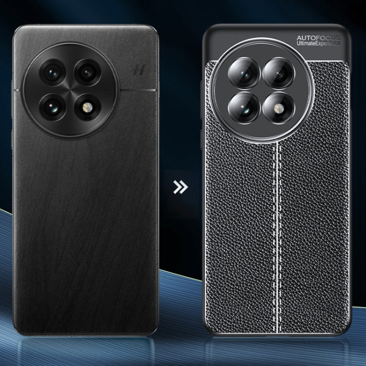 For OnePlus 13 Litchi Texture TPU Shockproof Phone Case - Black