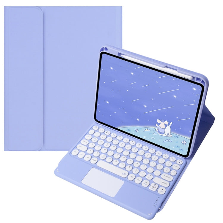 For Infinix Xpad 11 inch Candy Color Round Keys Bluetooth Keyboard Leather Case with Touchpad