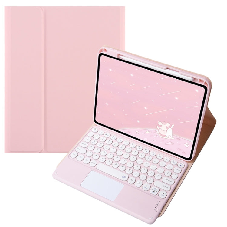 For Infinix Xpad 11 inch Candy Color Round Keys Bluetooth Keyboard Leather Case with Touchpad