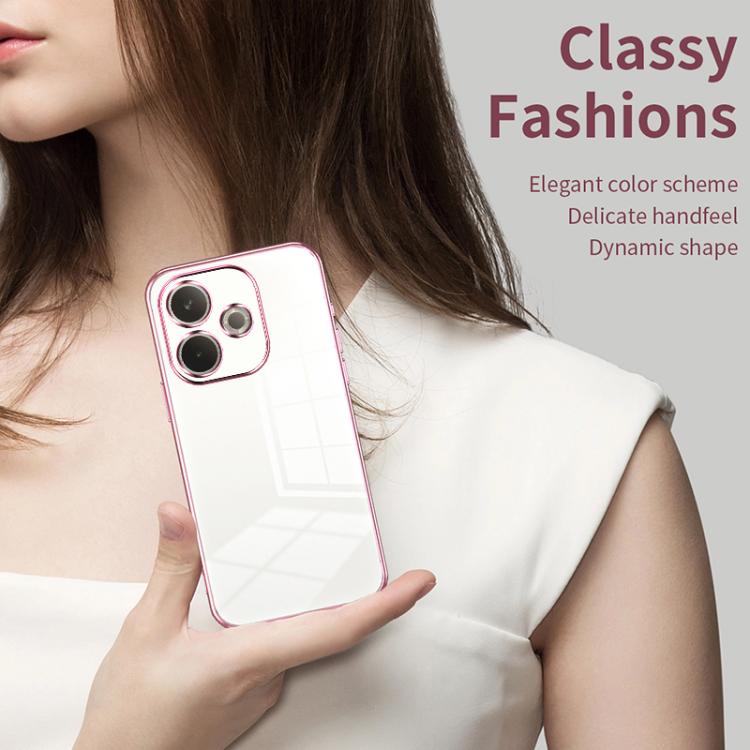 For OPPO A5 Pro 5G Global Transparent Plating Fine Hole Phone Case