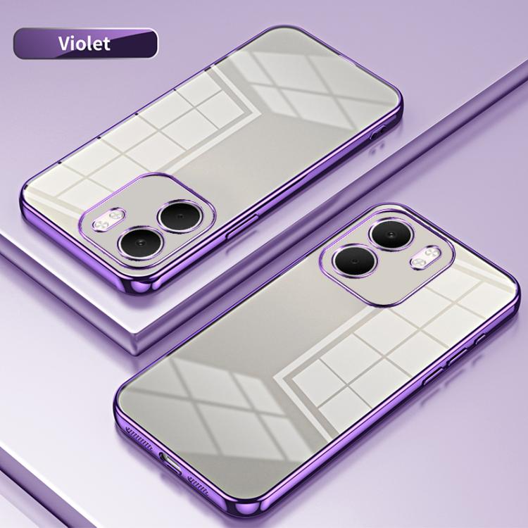 For OPPO A5x 5G Global Transparent Plating Fine Hole Phone Case