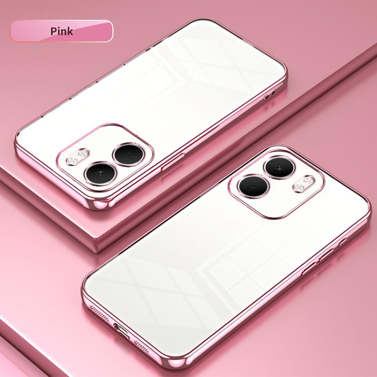 For OPPO A5x 5G Global Transparent Plating Fine Hole Phone Case