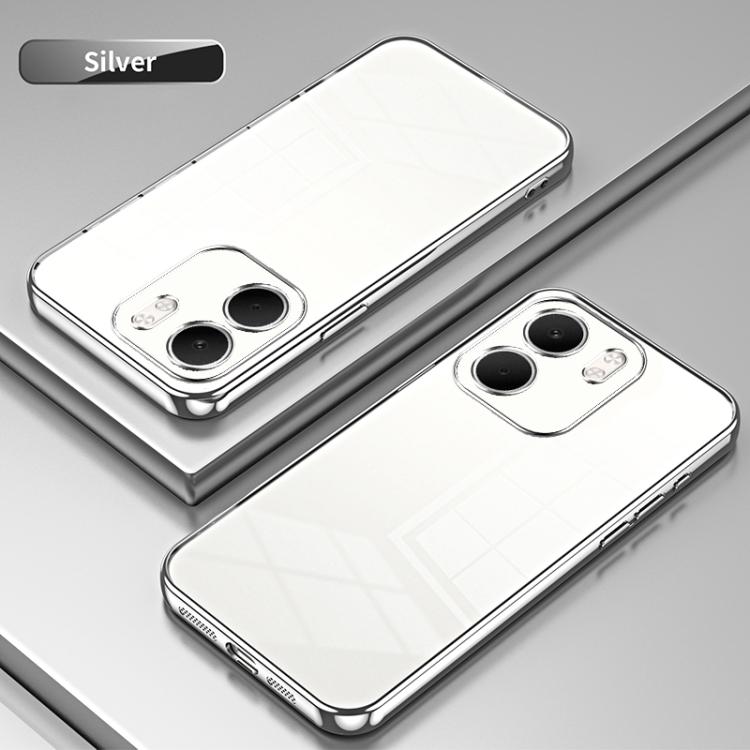 For OPPO A5x 5G Global Transparent Plating Fine Hole Phone Case