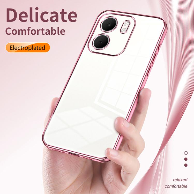 For OPPO A5x 5G Global Transparent Plating Fine Hole Phone Case