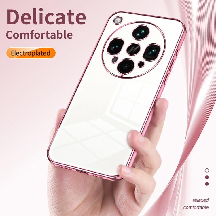 For OPPO Find X8 Ultra Transparent Plating Fine Hole Phone Case