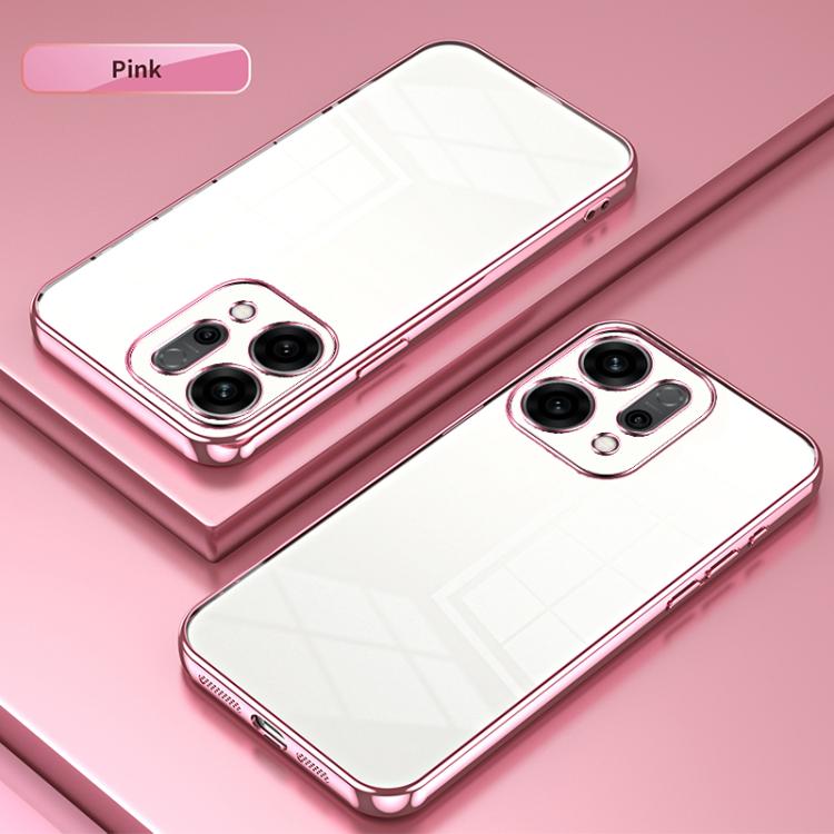For OPPO Reno14 5G Global Transparent Plating Fine Hole Phone Case