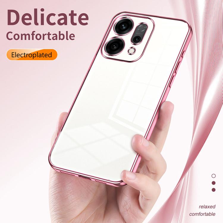 For OPPO Reno14 5G Global Transparent Plating Fine Hole Phone Case