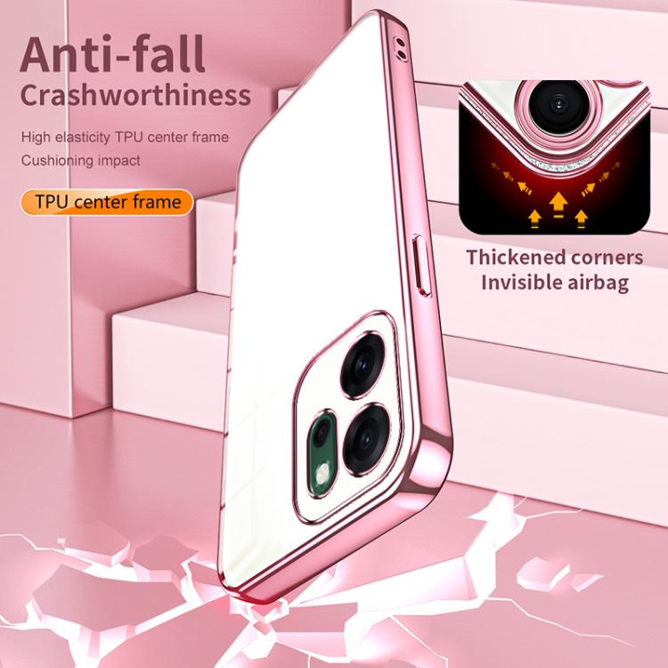 For OPPO Reno14 F 5G Global Transparent Plating Fine Hole Phone Case