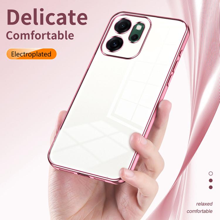 For OPPO Reno14 F 5G Global Transparent Plating Fine Hole Phone Case