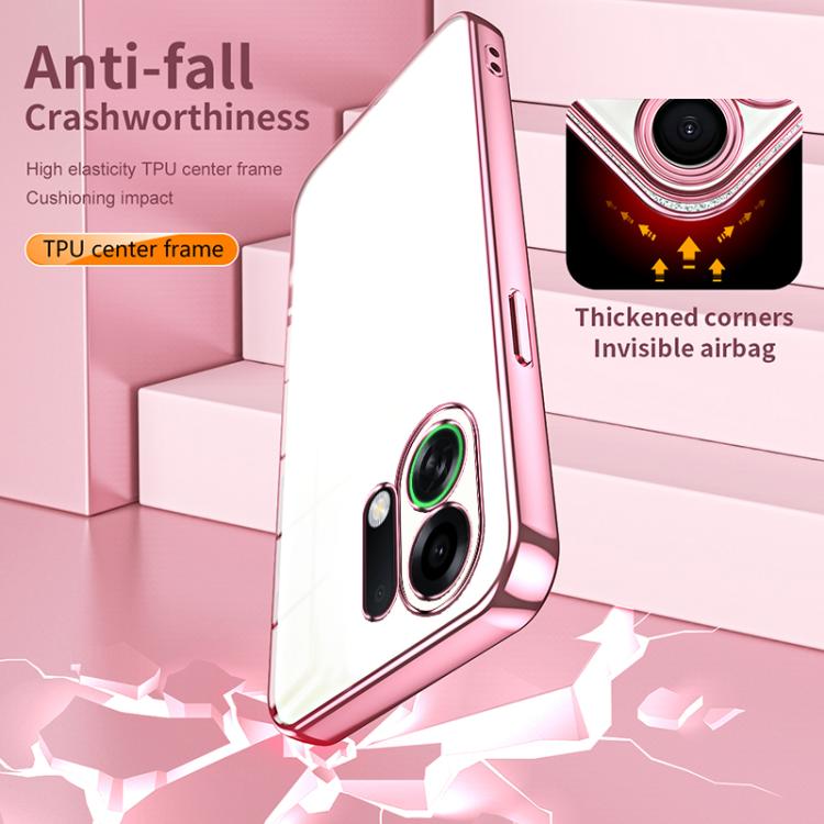 For OPPO K13 Turbo Pro Transparent Plating Fine Hole Phone Case