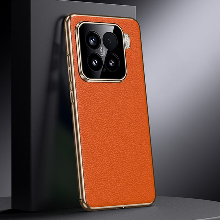 For Xiaomi 15 Genuine Leather PC Phone Case