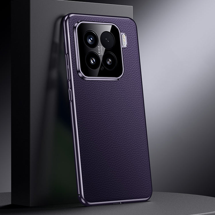 For Xiaomi 15 Genuine Leather PC Phone Case