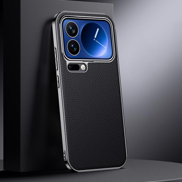 For Xiaomi 17 Pro Max Genuine Leather PC Phone Case