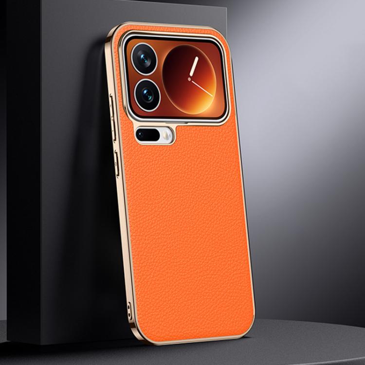 For Xiaomi 17 Pro Max Genuine Leather PC Phone Case
