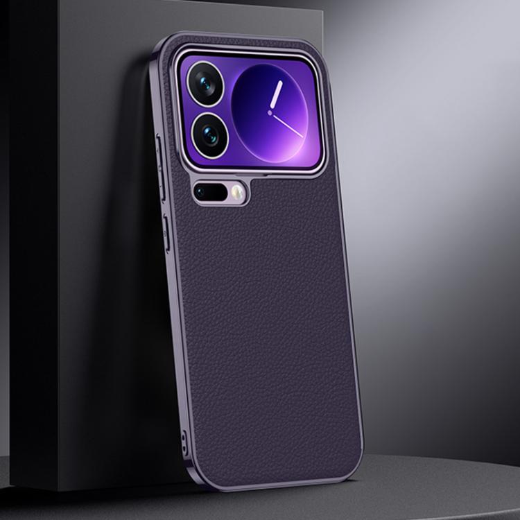 For Xiaomi 17 Pro Max Genuine Leather PC Phone Case