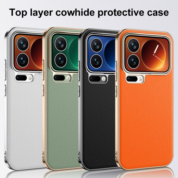 For Xiaomi 17 Pro Genuine Leather PC Phone Case