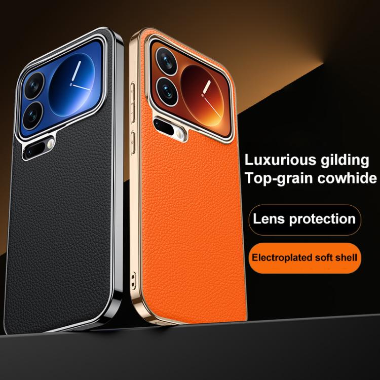 For Xiaomi 17 Pro Genuine Leather PC Phone Case