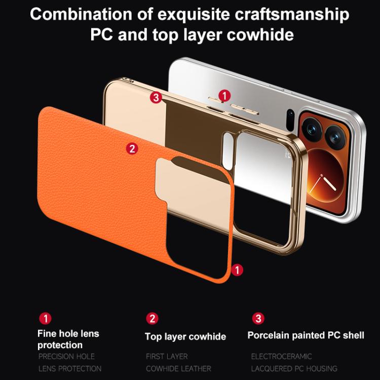 For Xiaomi 17 Pro Genuine Leather PC Phone Case