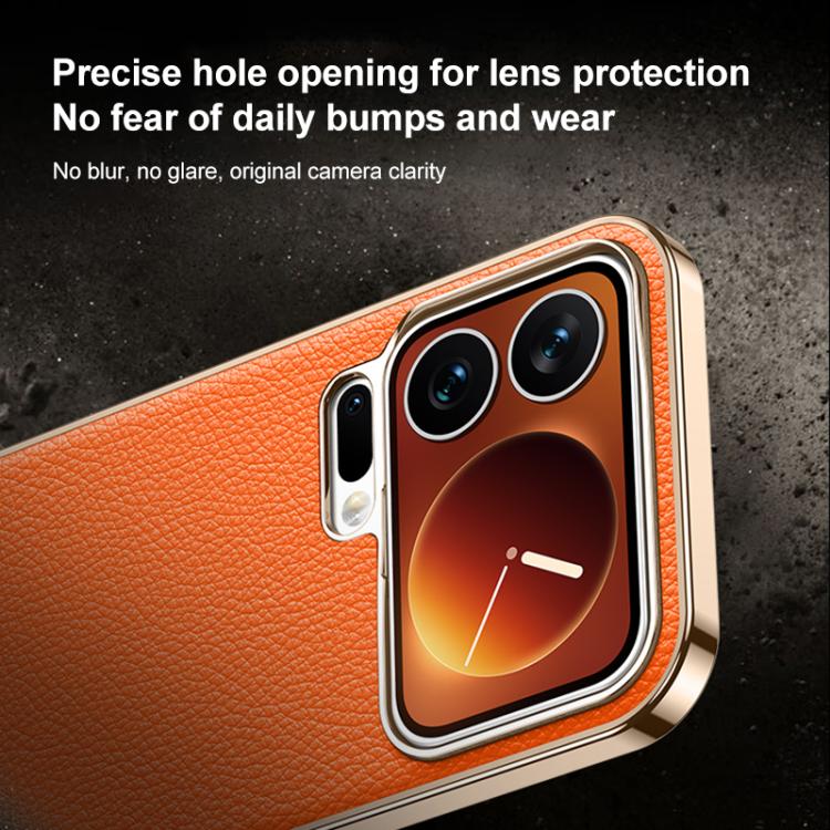 For Xiaomi 17 Pro Genuine Leather PC Phone Case
