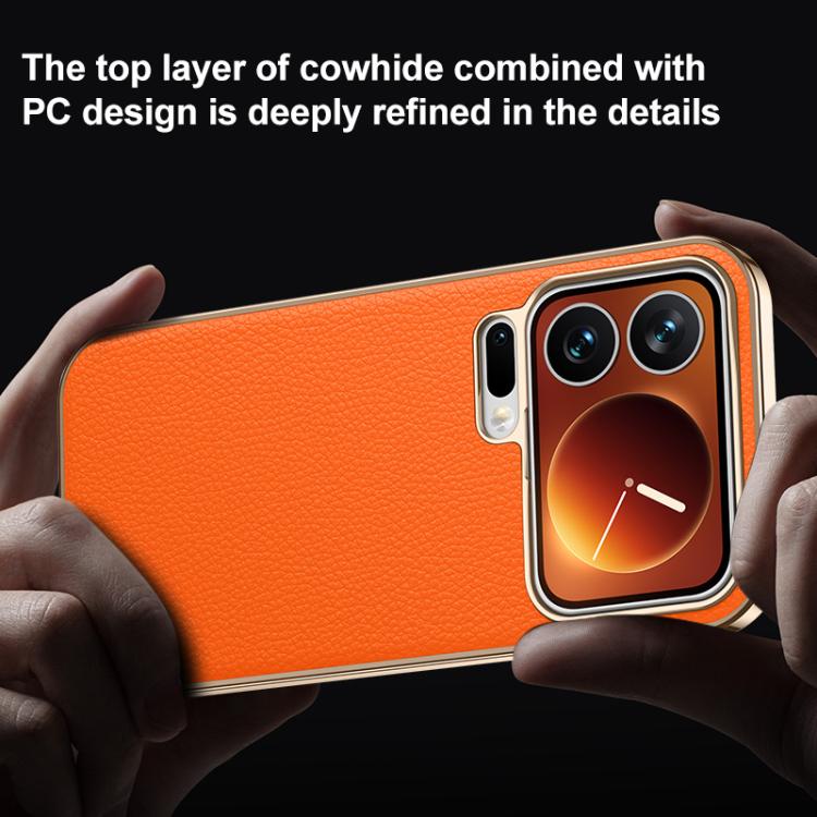 For Xiaomi 17 Pro Genuine Leather PC Phone Case