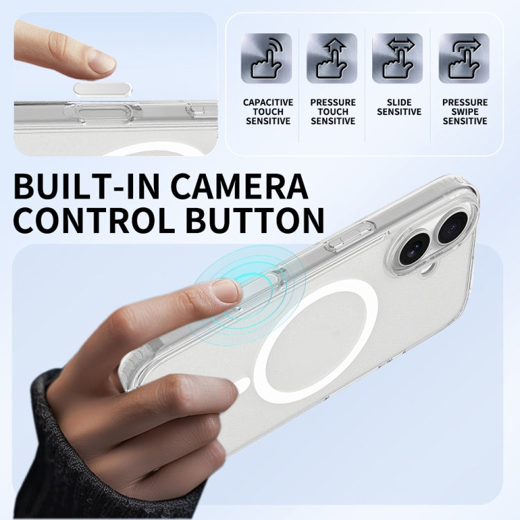 For iPhone 16 Plus Camera Control Button Integrated MagSafe Clear Phone Case - Transparent