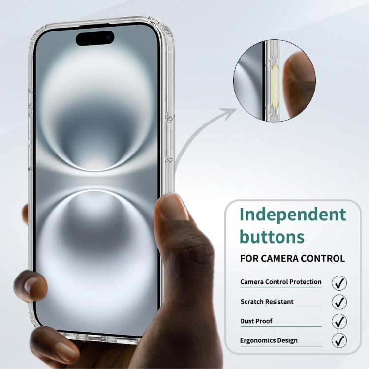 For iPhone 16 Camera Control Button Integrated MagSafe Clear Phone Case - Transparent