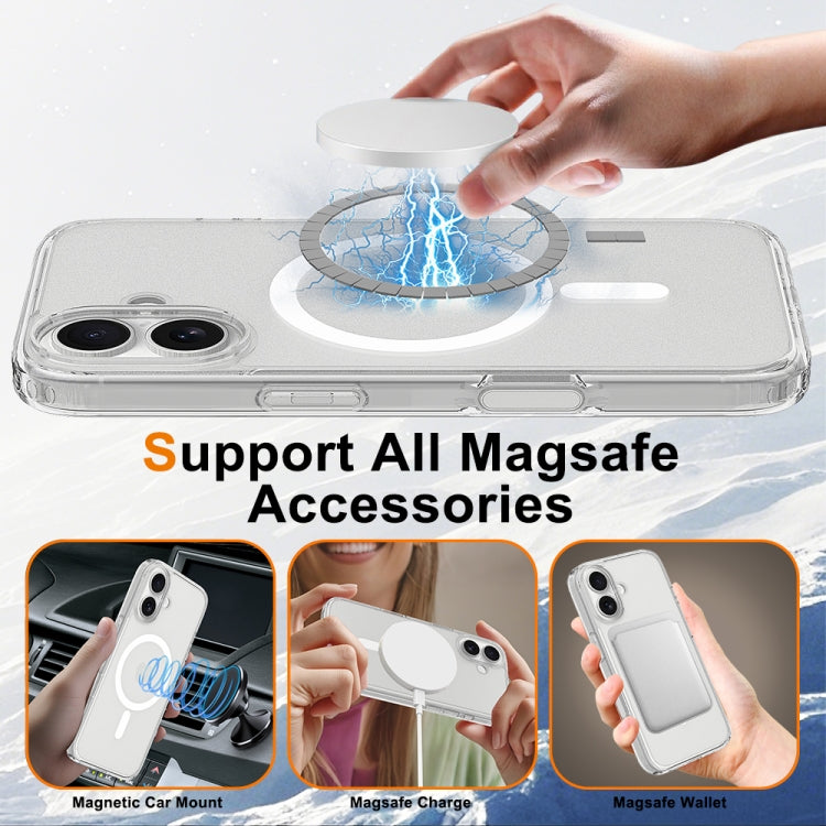 For iPhone 16 Camera Control Button Integrated MagSafe Clear Phone Case - Transparent