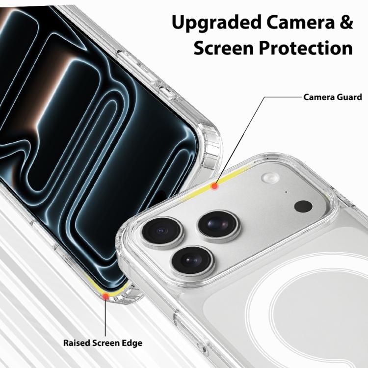 For iPhone 17 Pro Max Camera Control Button Integrated MagSafe Clear Phone Case - Transparent