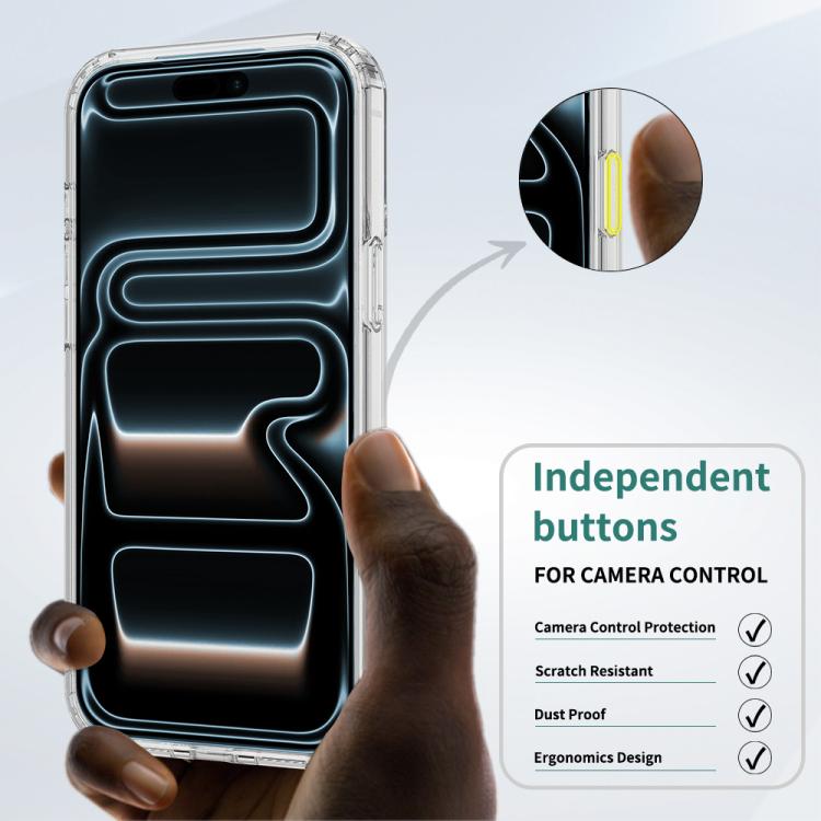 For iPhone 17 Pro Camera Control Button Integrated MagSafe Clear Phone Case - Transparent
