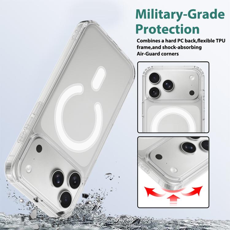 For iPhone 17 Pro Camera Control Button Integrated MagSafe Clear Phone Case - Transparent