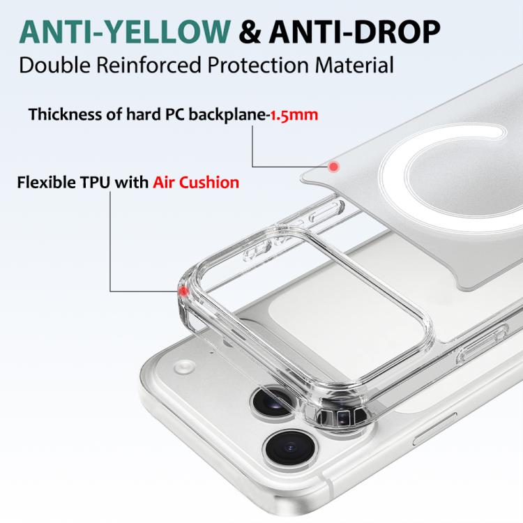 For iPhone 17 Pro Camera Control Button Integrated MagSafe Clear Phone Case - Transparent