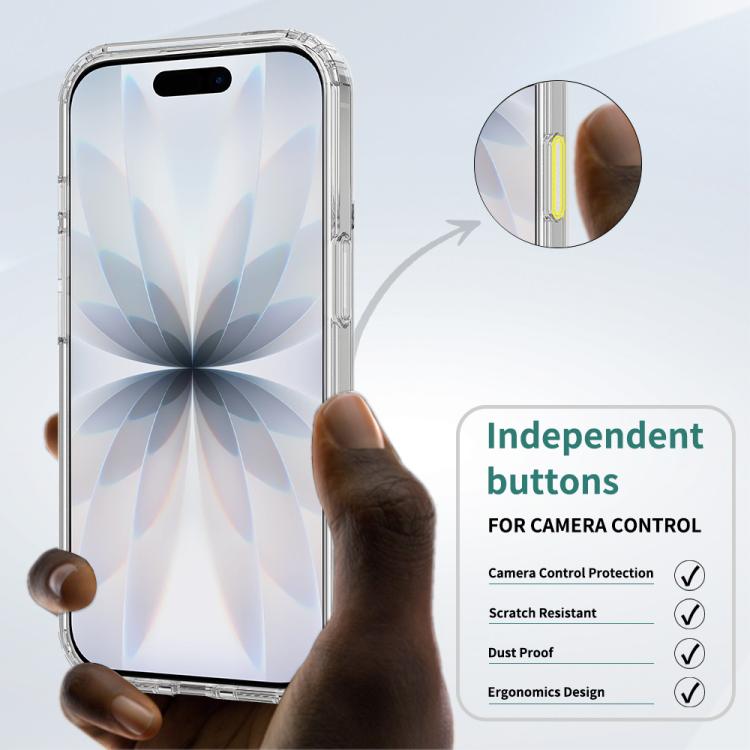 For iPhone 17 Camera Control Button Integrated MagSafe Clear Phone Case - Transparent