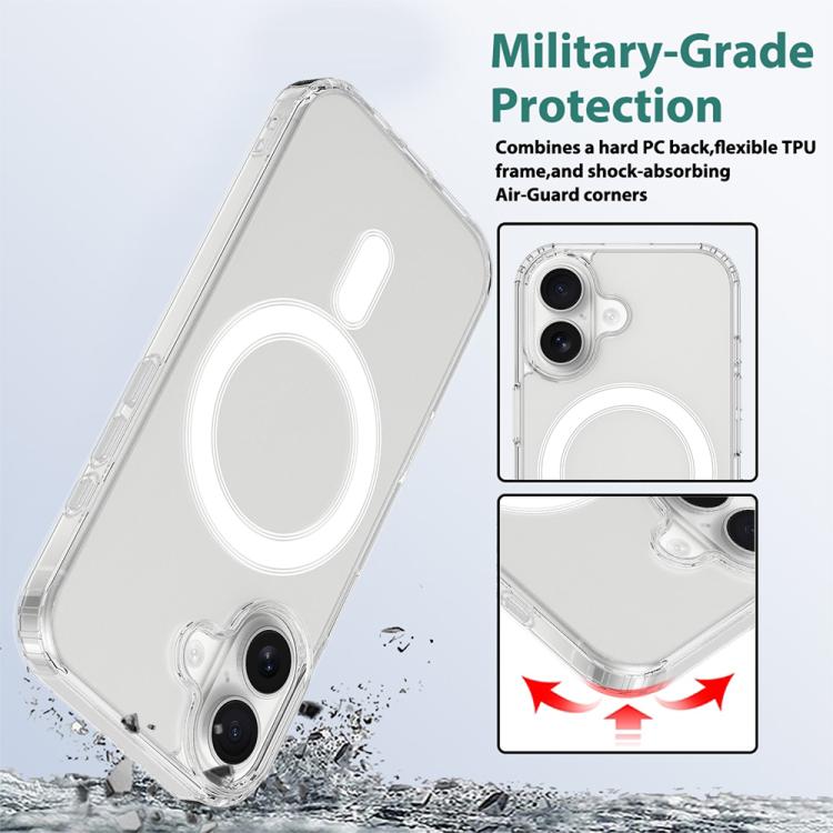 For iPhone 17 Camera Control Button Integrated MagSafe Clear Phone Case - Transparent