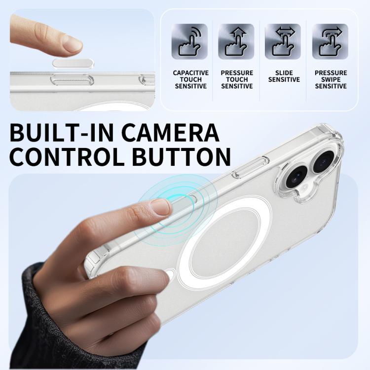 For iPhone 17 Camera Control Button Integrated MagSafe Clear Phone Case - Transparent