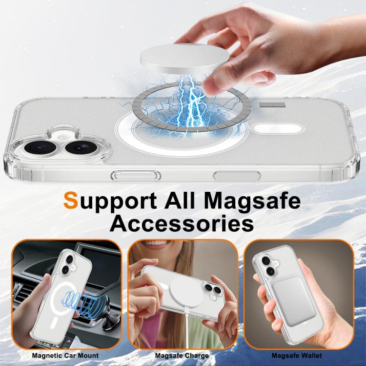 For iPhone 17 Camera Control Button Integrated MagSafe Clear Phone Case - Transparent