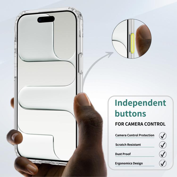 For iPhone Air Camera Control Button Integrated MagSafe Clear Phone Case - Transparent